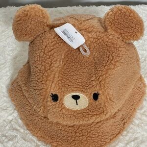 Claire’s fuzzy bear hat NWT one size free Easter gift with purchase